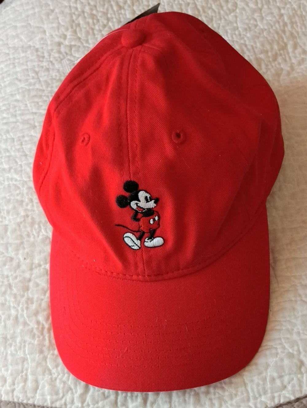 Disney Mickey Mouse Red Baseball Cap with Character Tag NWT